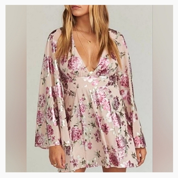 Show Me Your MuMu Floral Long Sleeve Dress. Excellent Condition NWOT Size MEDIUM - Picture 3 of 13